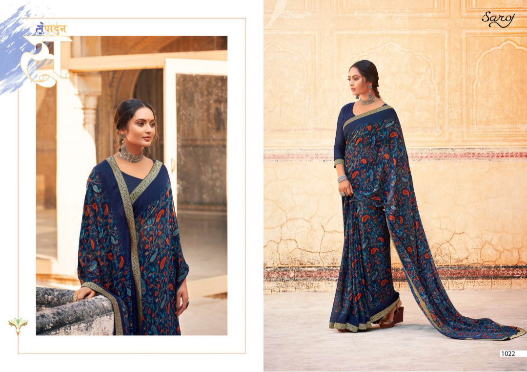 Saroj Victoria 3 Printed Ethnic Wear Georgette Designer Saree Collection